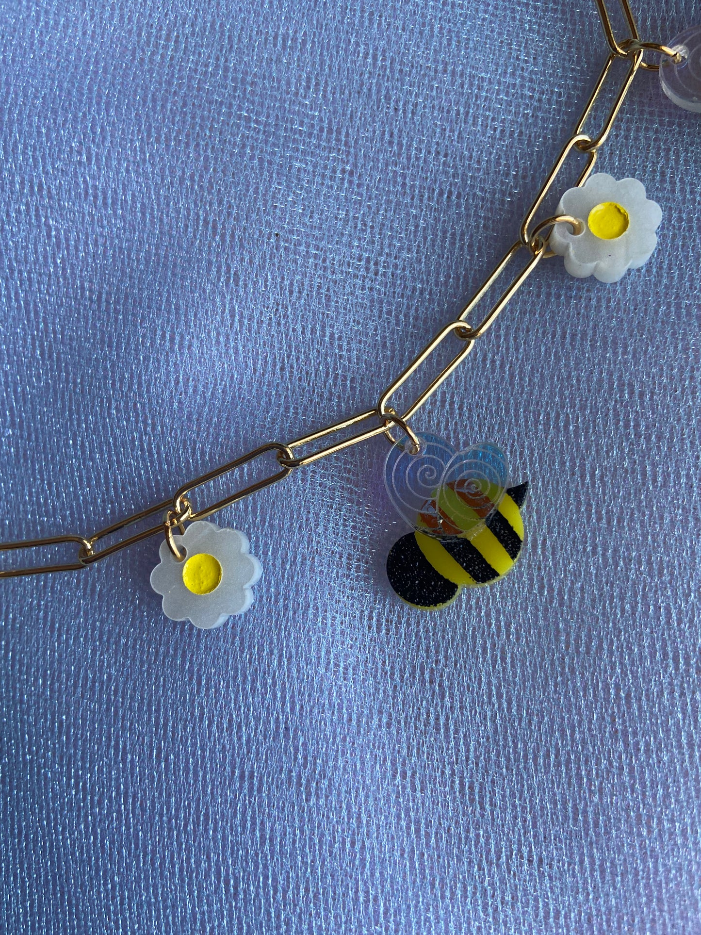Bumble Bee Floral Necklace