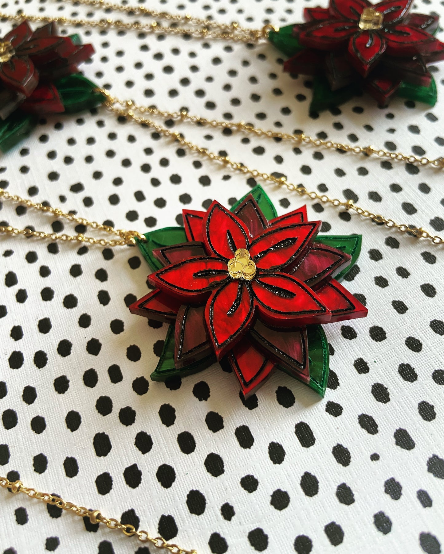 Poinsettia Pendant Necklace