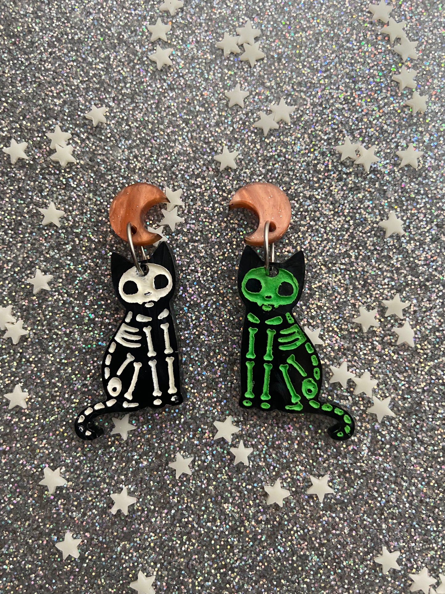 Skele - Kitty Black Cat Earrings