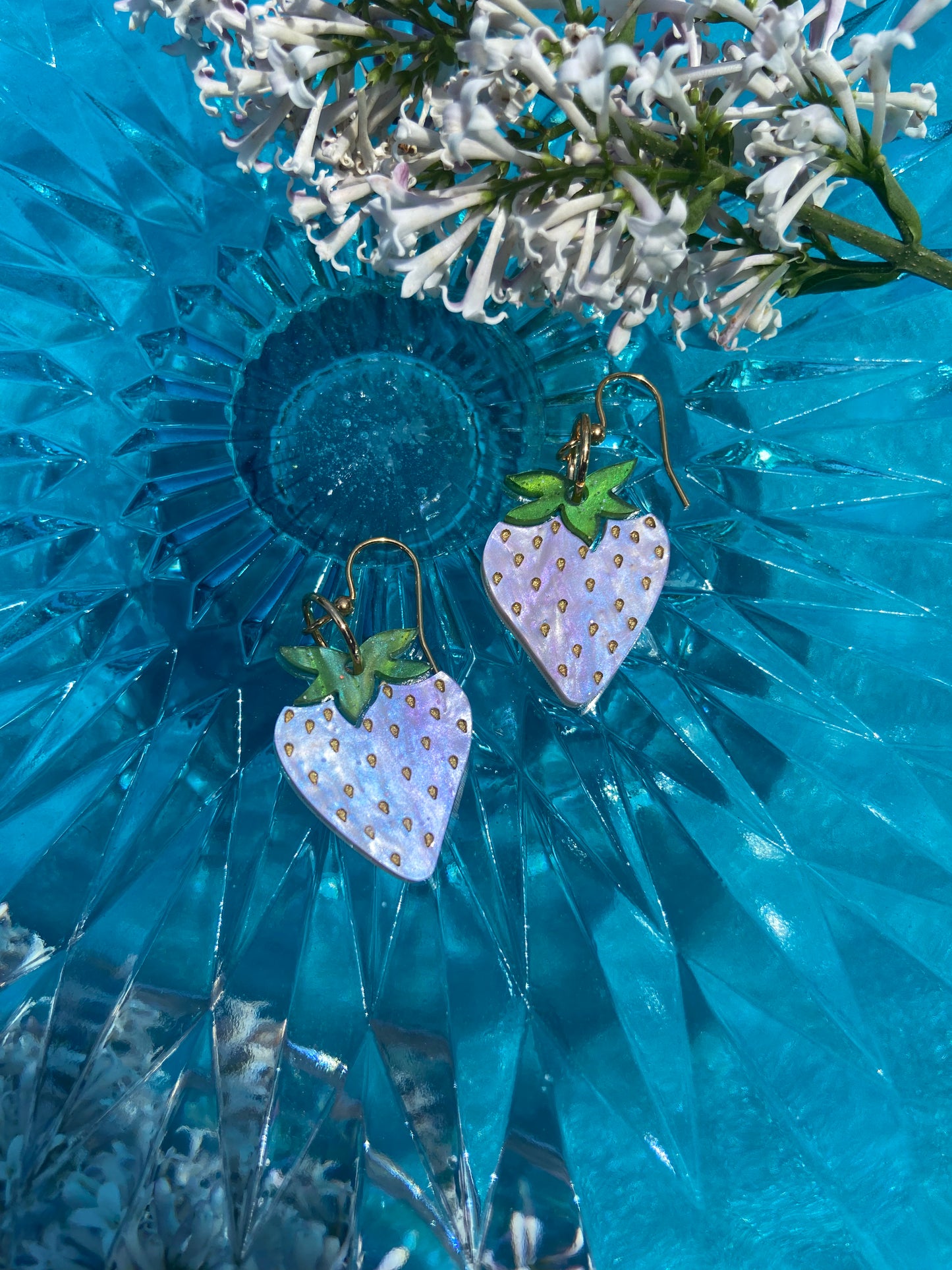 Pink Summer Strawberry dangle earrings