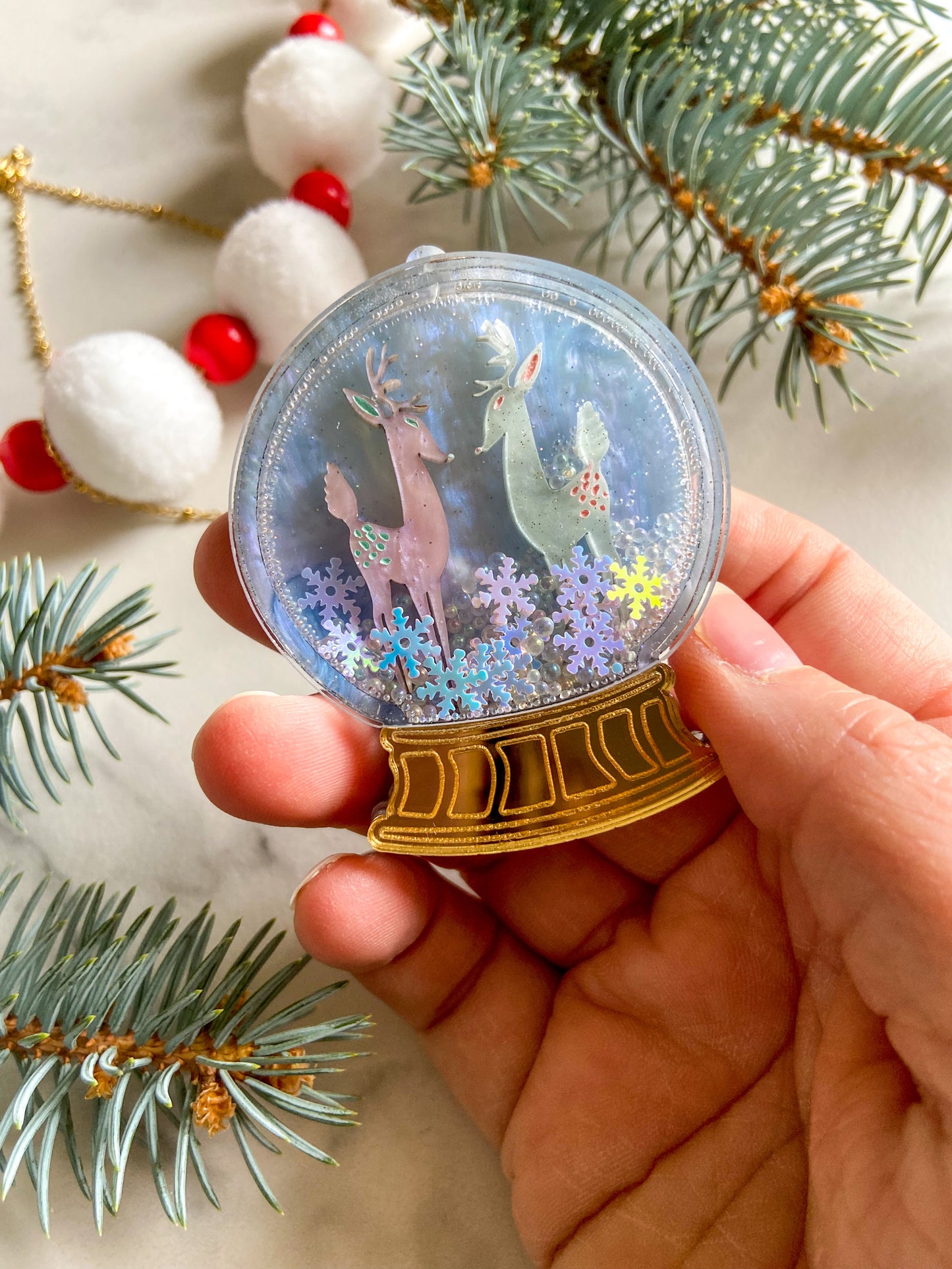 Snow Globe Pendant Necklaces