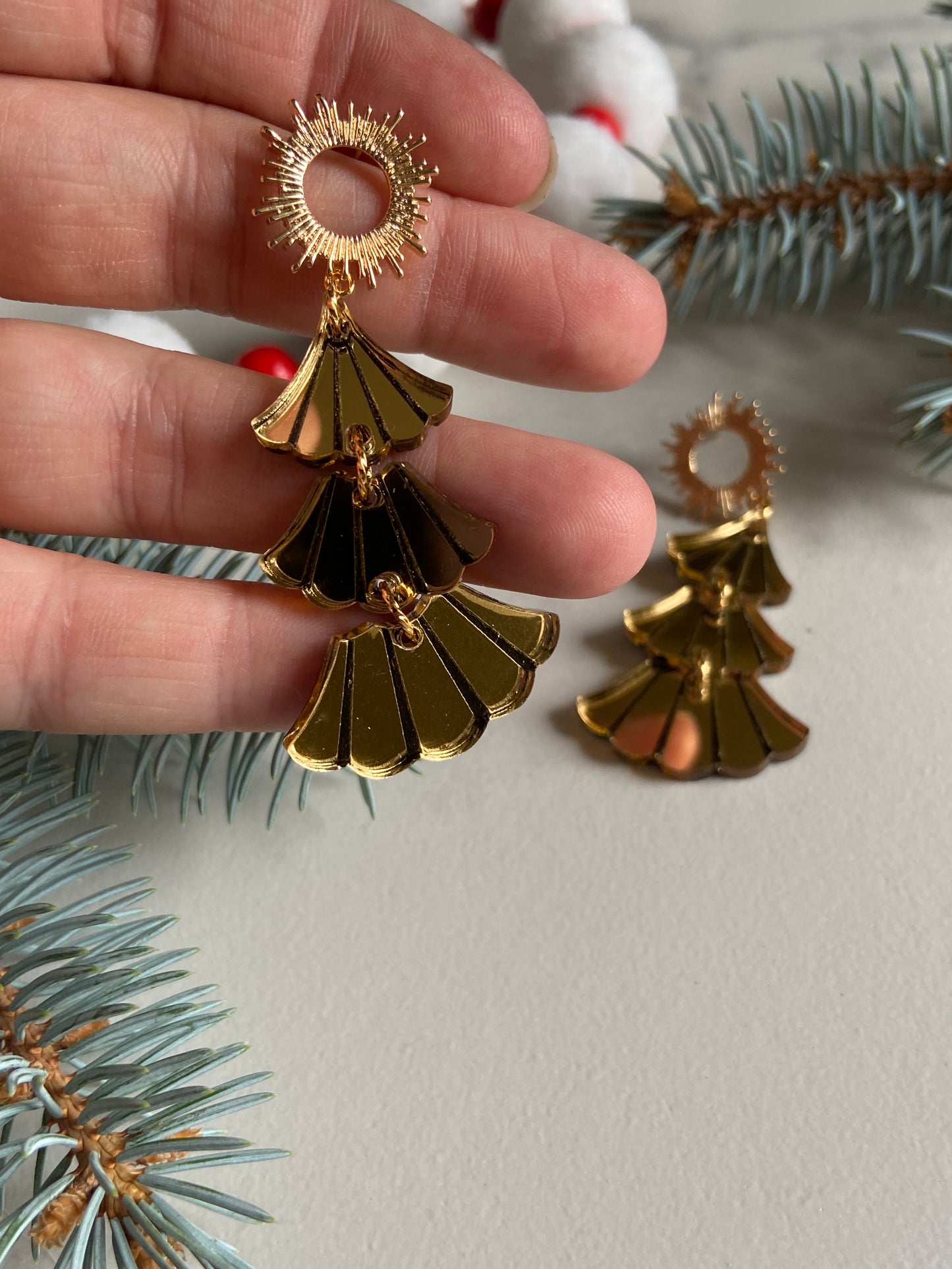 Christmas Tree Art Deco Earrings
