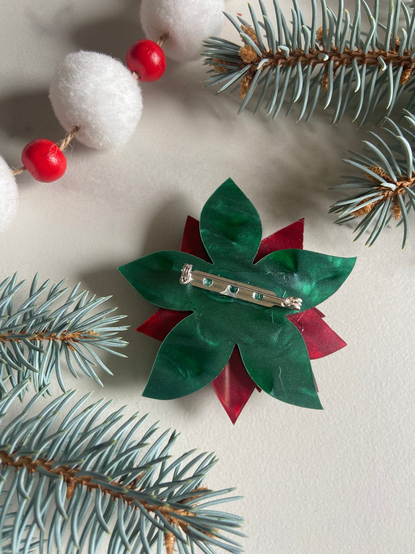 Poinsettia Brooch