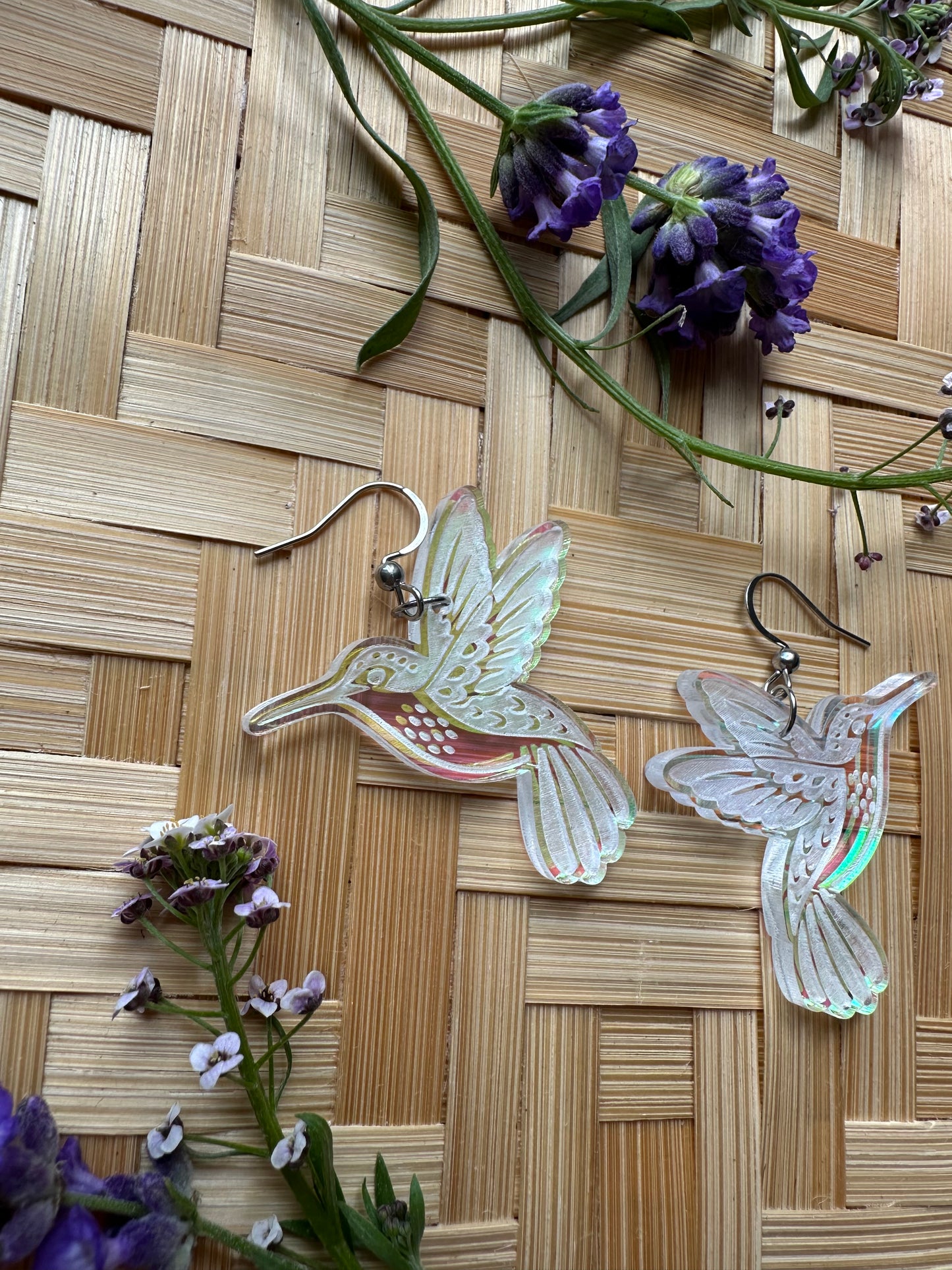 Hummingbird Earrings - iridescent