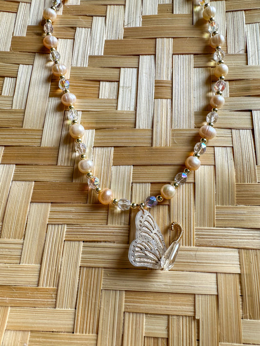 Butterfly Baubles and Pearls Necklace