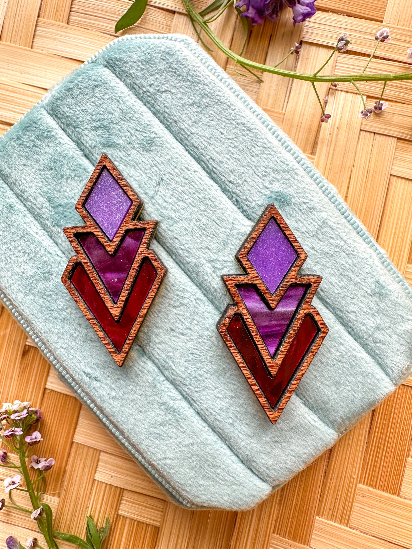 Art Deco Diamond Chevrons - Ombre Rose