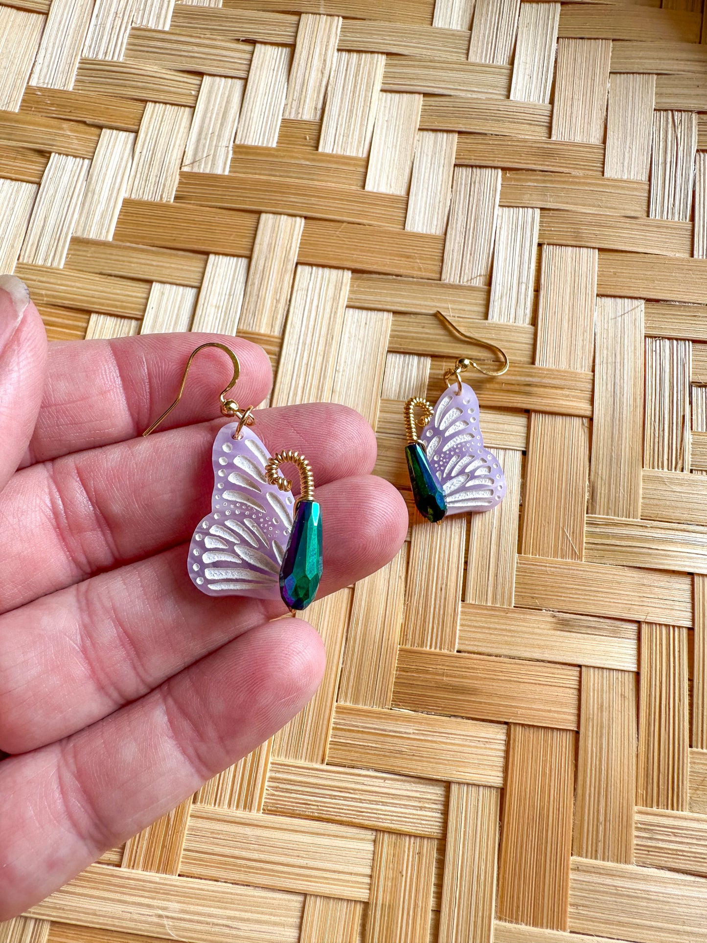 Purple Butterfly Earrings