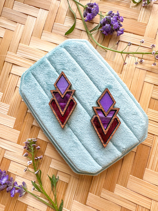 Art Deco Diamond Chevrons - Ombre Rose