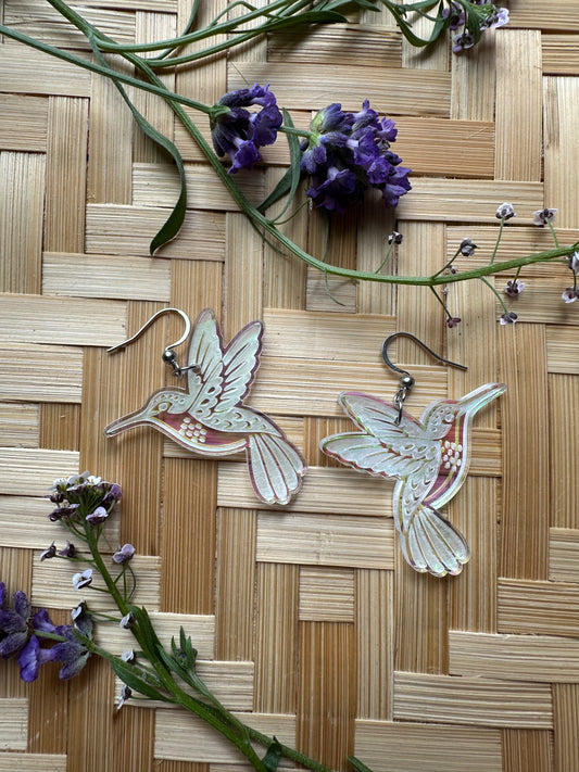 Hummingbird Earrings - iridescent
