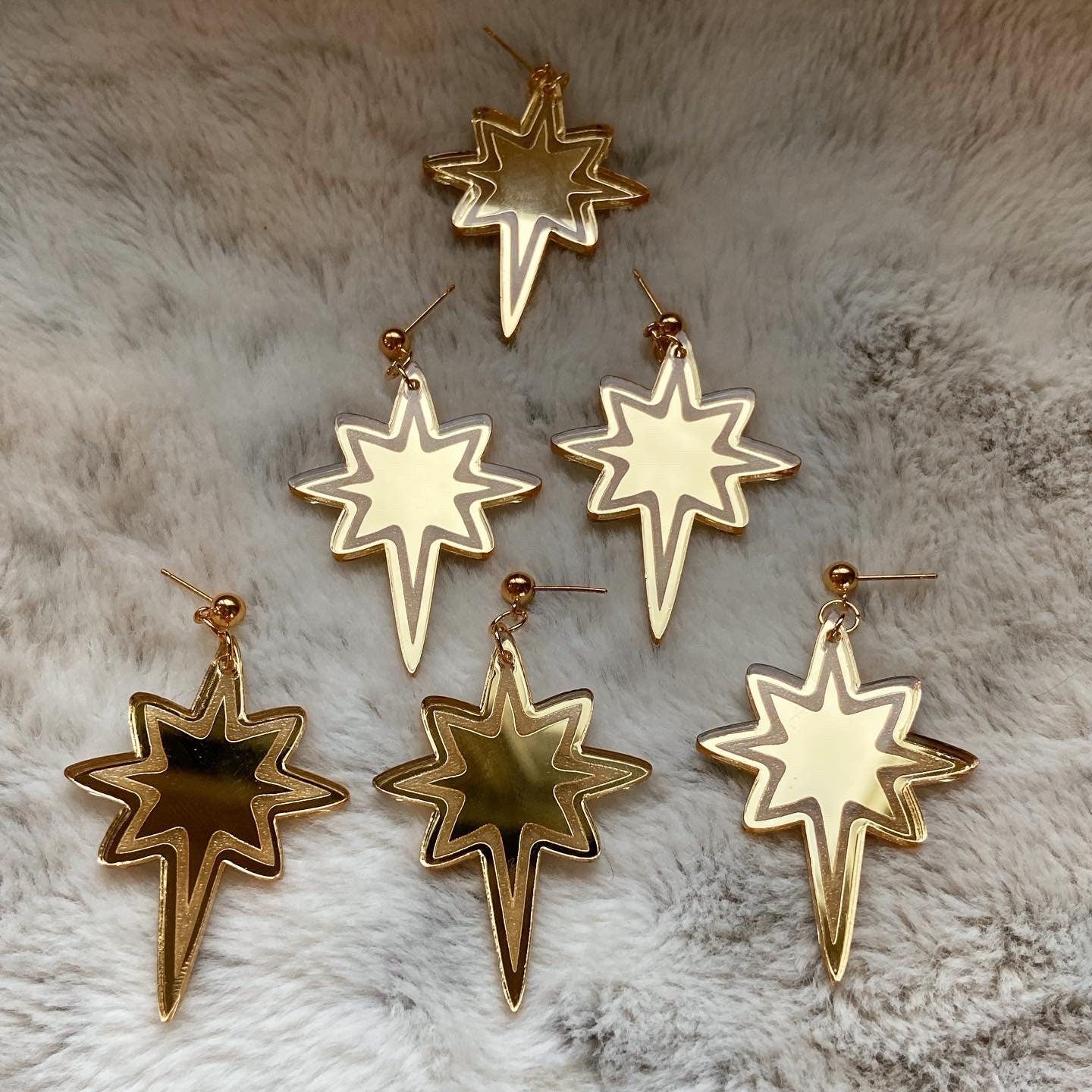 Big gold hot sale star earrings