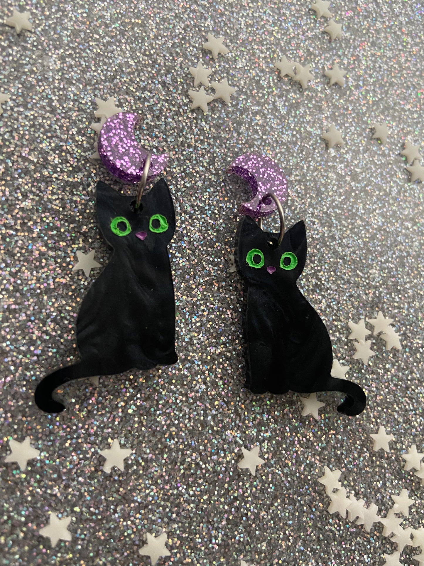 Skele - Kitty Black Cat Earrings