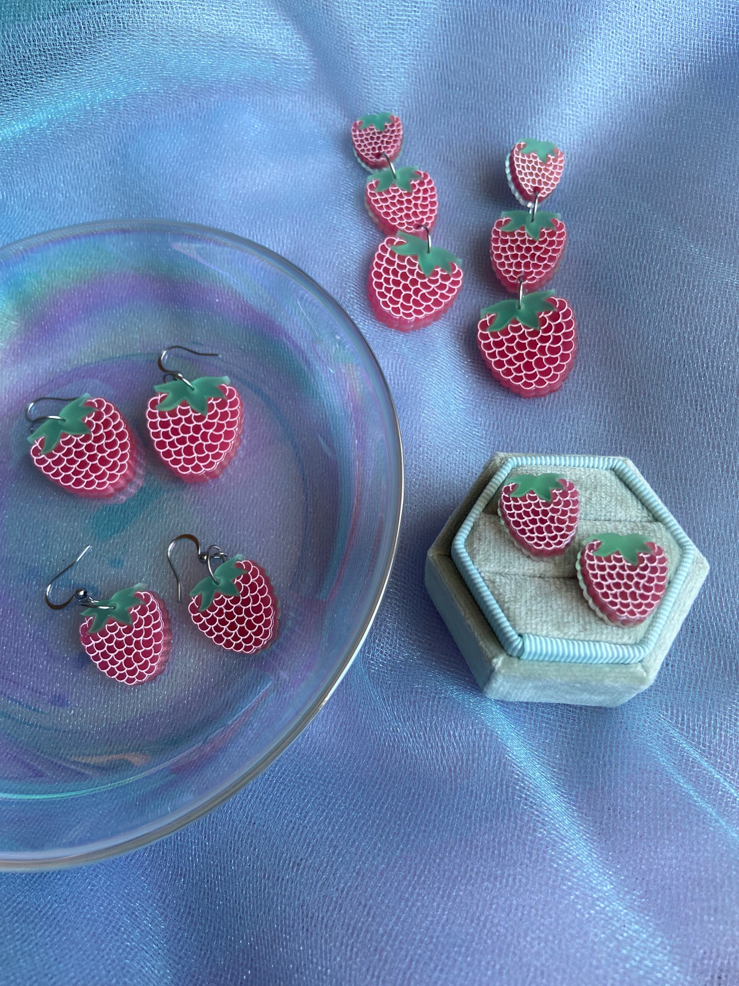 Raspberry Statement Earrings