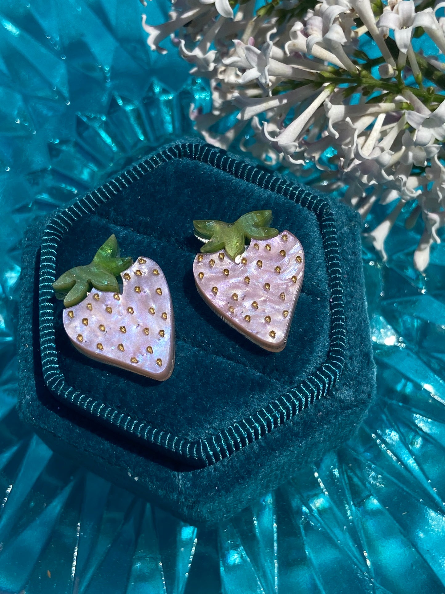 Pink Summer Strawberry Studs