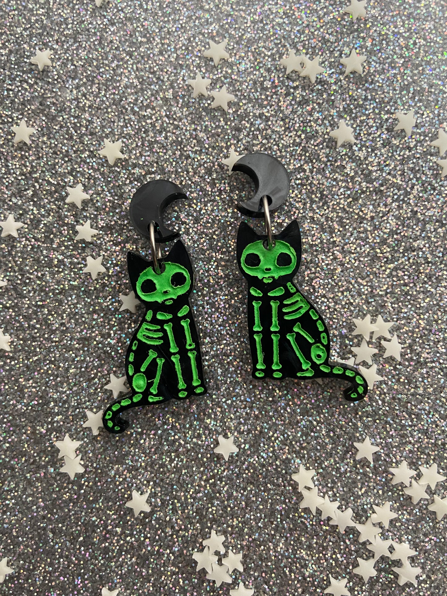 Skele - Kitty Black Cat Earrings