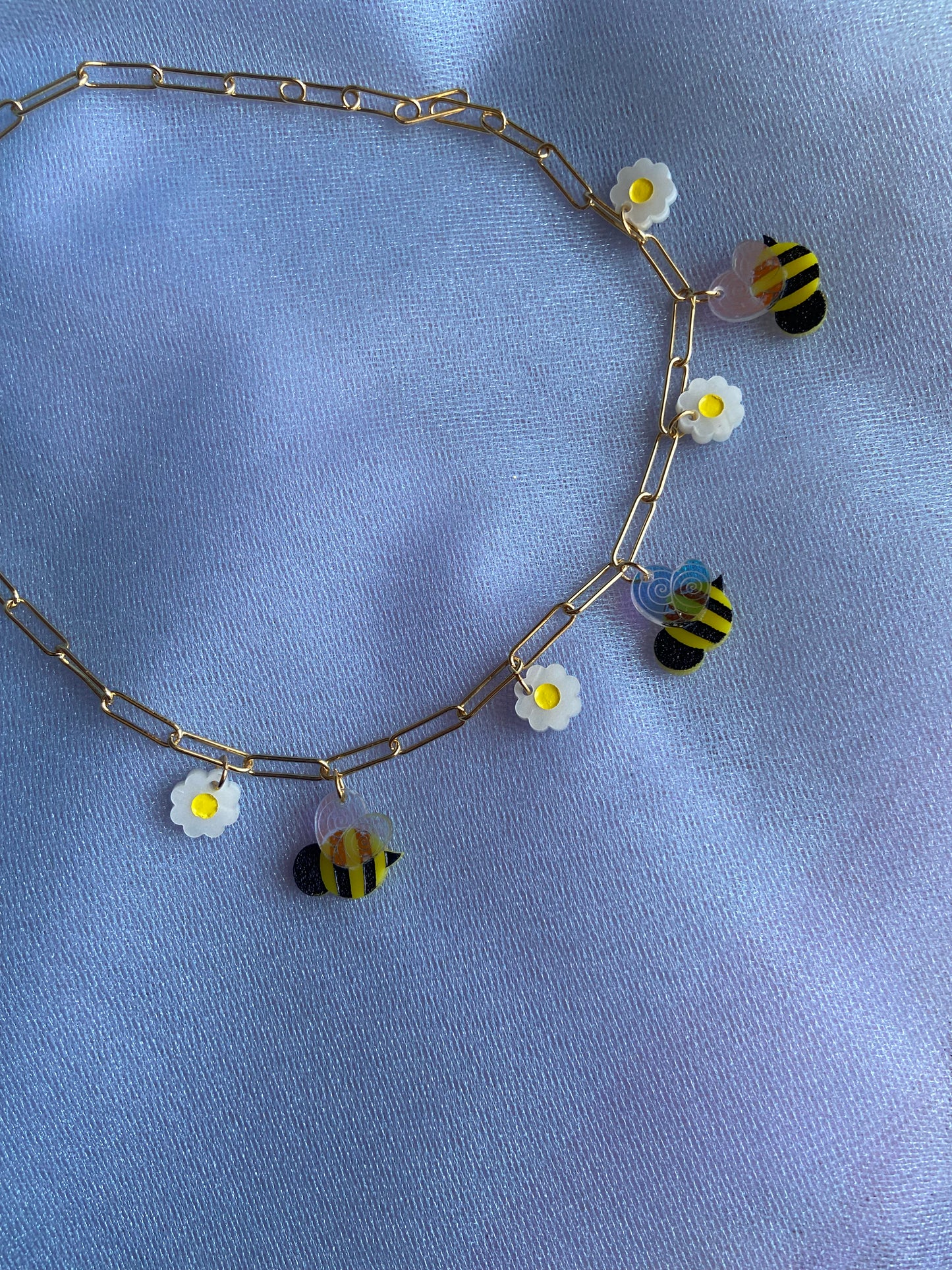 Bumble Bee Floral Necklace