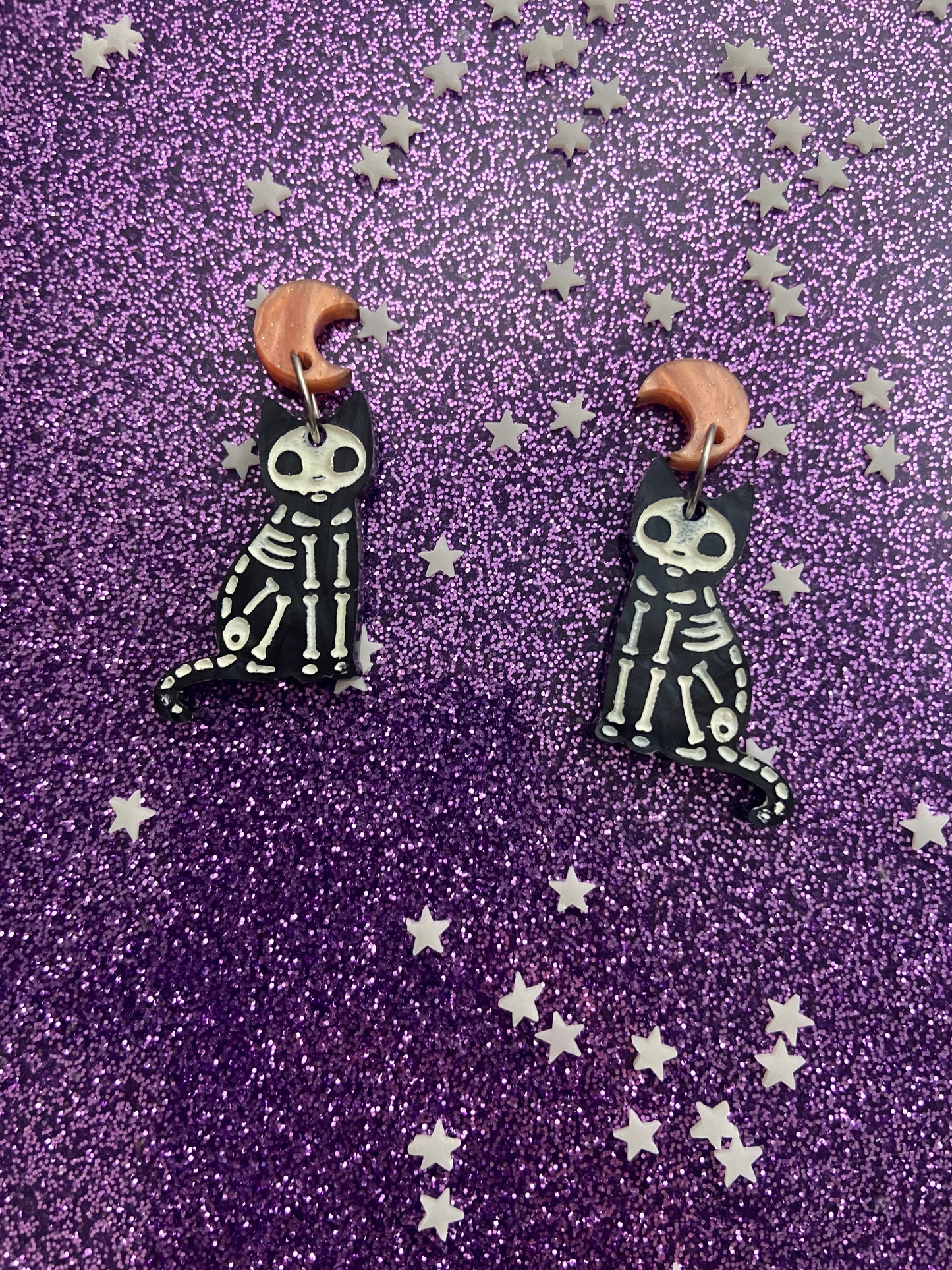 Skele - Kitty Black Cat Earrings