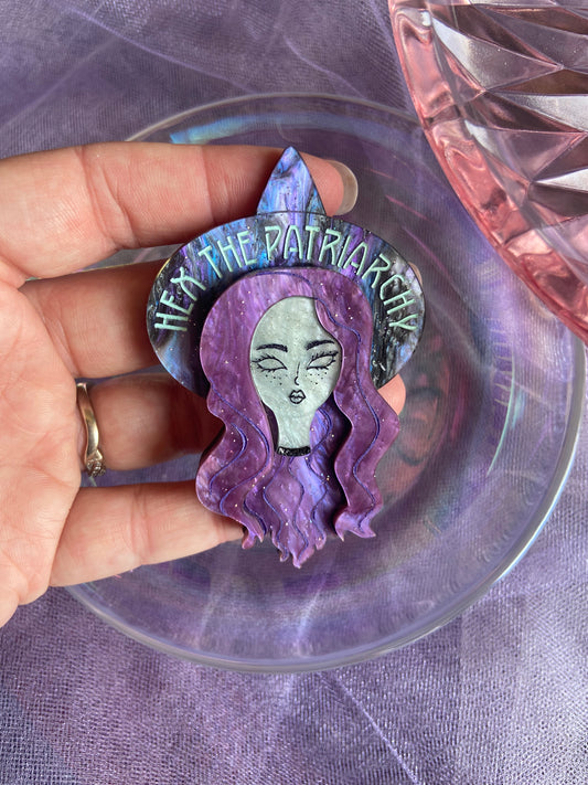 Hex the Patriarchy Brooch - Necklace option
