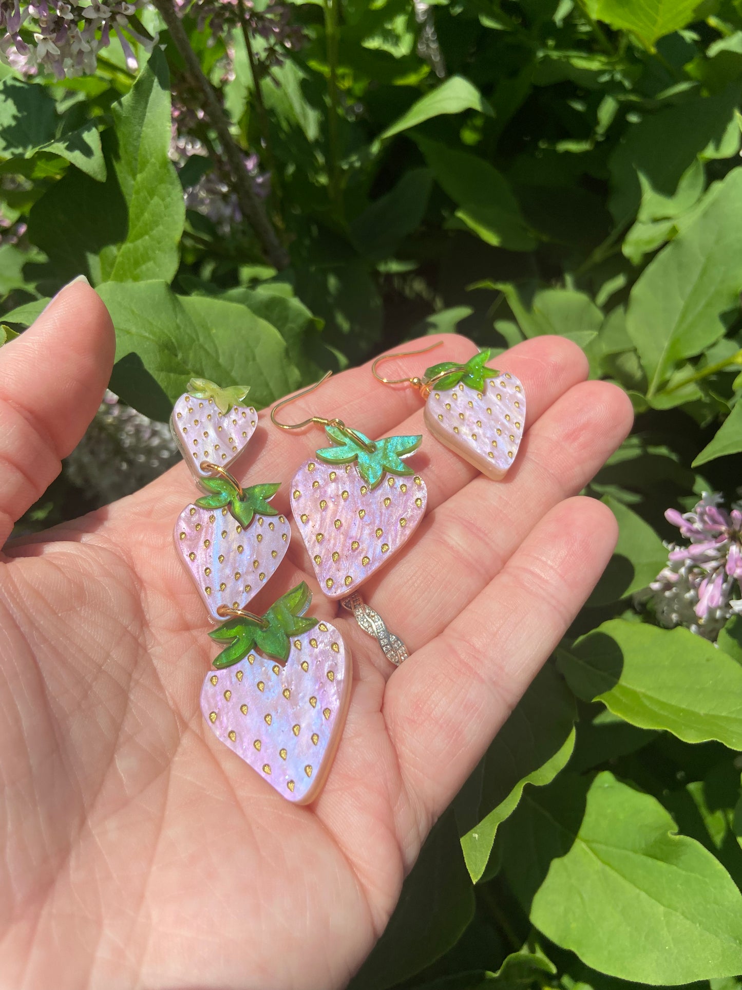 Pink Summer Strawberry Statement earrings