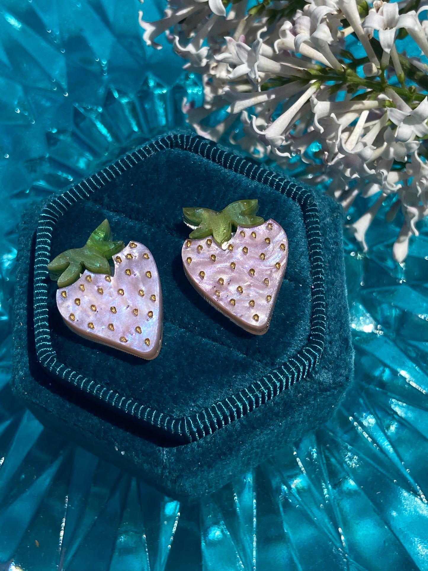 Pink Summer Strawberry Studs